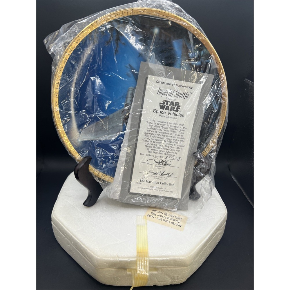 1995 Star Wars Hamilton Collection Porcelain Plate IMPERIAL SHUTTLE 023D COA
